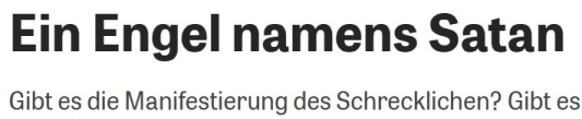Die Apokalypse und der Teufel.